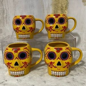 Mason set of 4 mugs - Dia de los muertos celebration 🎊🍾🍻☠️💀